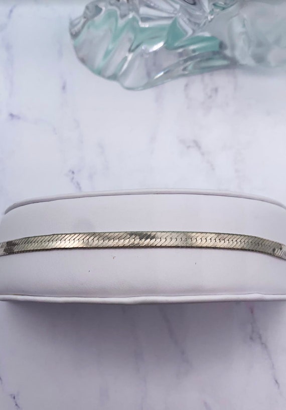 Sterling Silver Herringbone Chain Bracelet, Flat … - image 3