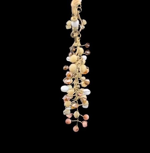 Coral, Quartz, and Jade Color Necklace, Dangling … - image 3