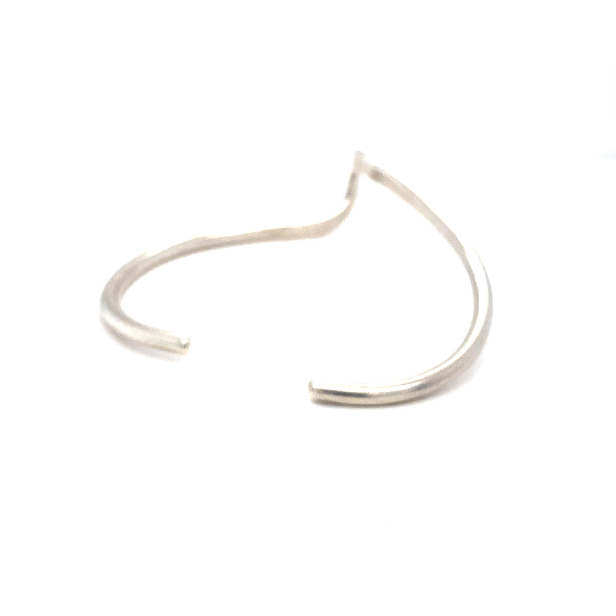 Sterling Silver Bangle Bracelet, Smooth Round 3mm Thick