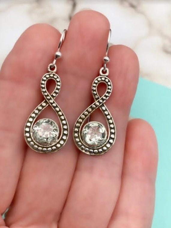 Sterling Silver Jasmine Rock Quartz earrings, Fac… - image 2