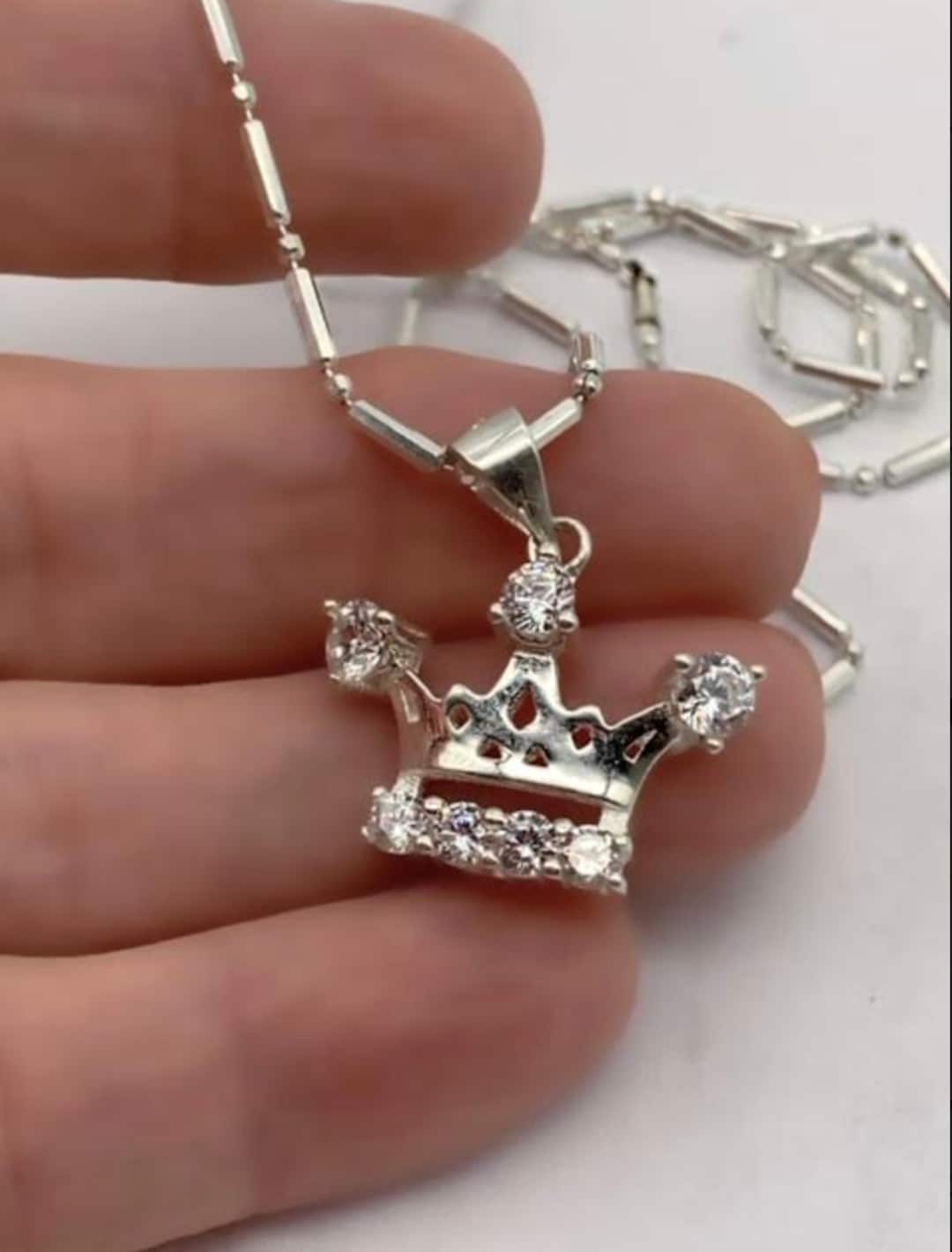 Pendentif Couronne Royale En Argent 925 Sertie De Zirconium - Marque ICEJEWLZ | Neuf Sans Emballage