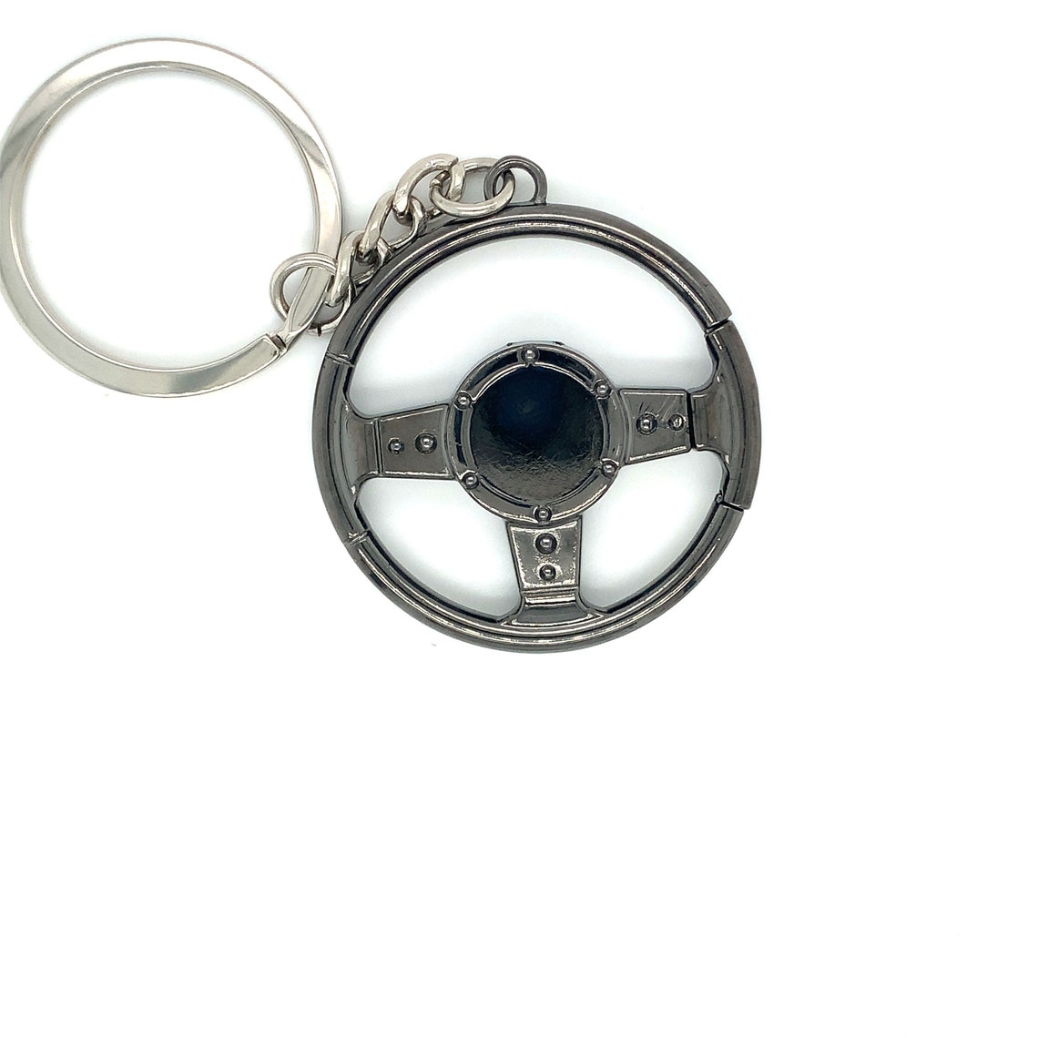Steering Wheel Keychain Black Automotive Part Car Key Ring Etsy
