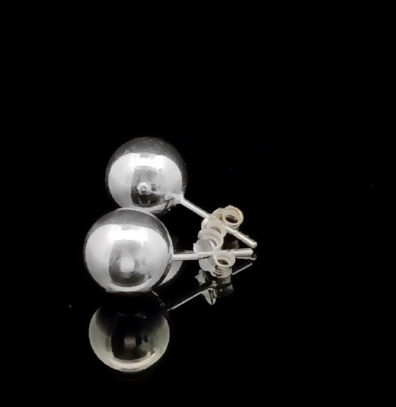 10mm Ball Earrings Post Stud Highly Polished Sterling Silver 10mm Ball Earrings Post Stud Highly Polished Sterling Silver