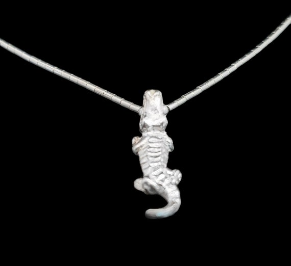 Sterling Silver Alligator Charm/Necklace,  Reptil… - image 5