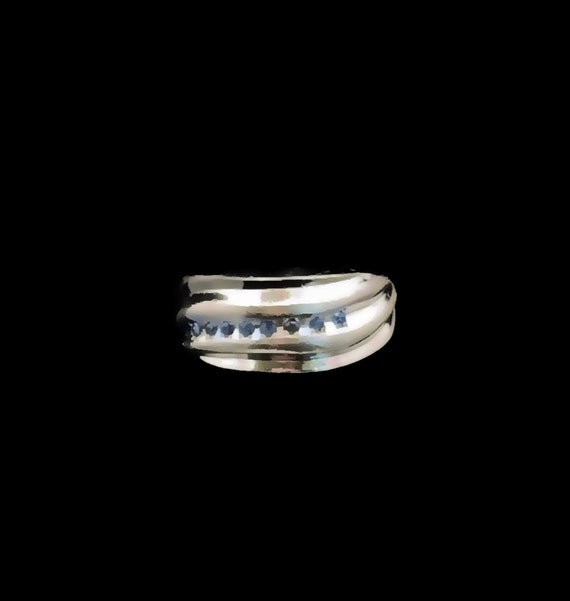Sapphire and Sterling Silver Band, Classic Sterlin