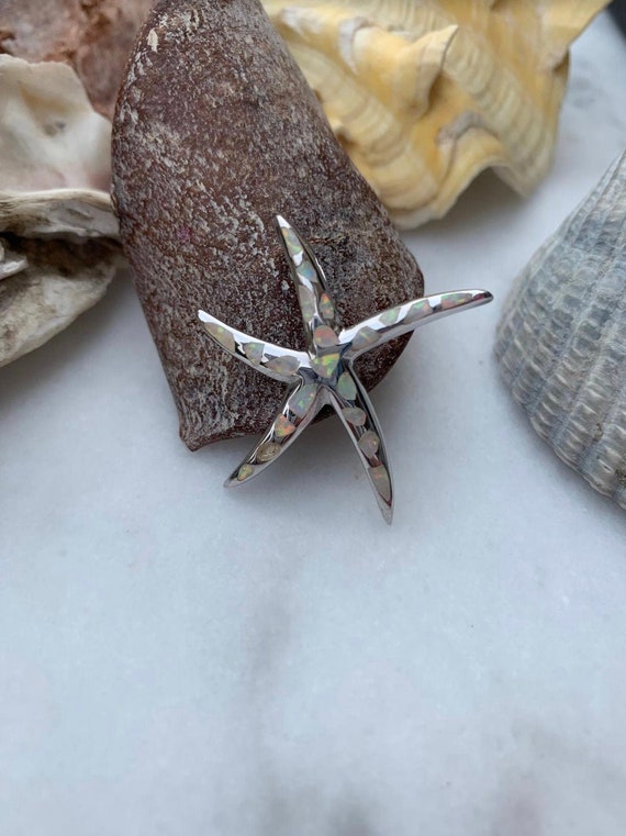 Opal Star Fish, Sterling Silver Opal Star Fish, I… - image 2