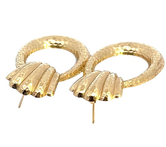 Elegant 14k Yellow Gold Teardrop Earrings, 14k Ha… - image 3