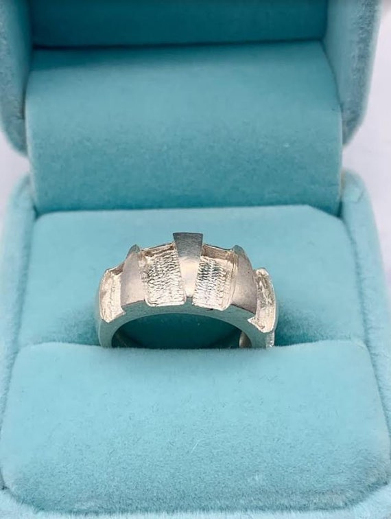 Sterling Silver Sculptural Ring, Statement Ring, … - image 2