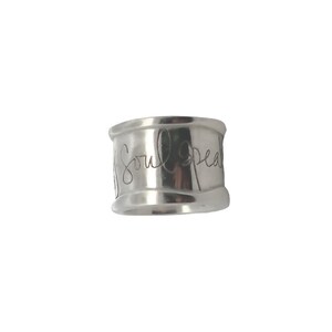 Sterling Silver  "Hear My Soul Speak"  Wide Band,  Designer Shawn Killiinger, 925 Milor Italy, Wide Band, William Shakespeare, The Tempest