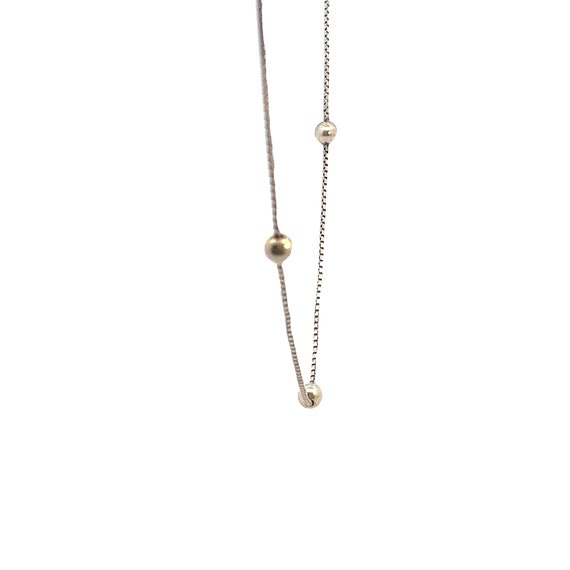 Sterling Silver Beaded Necklace, Tiny Round Silve… - image 3
