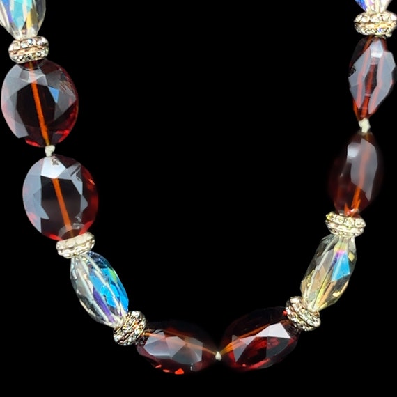 Cubic Zirconia and Cut Crystal Beaded Necklace, M… - image 4