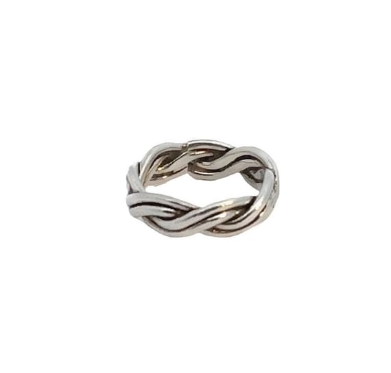 Sterling Silver Infinity Ring, Silver Twisted Ban… - image 1