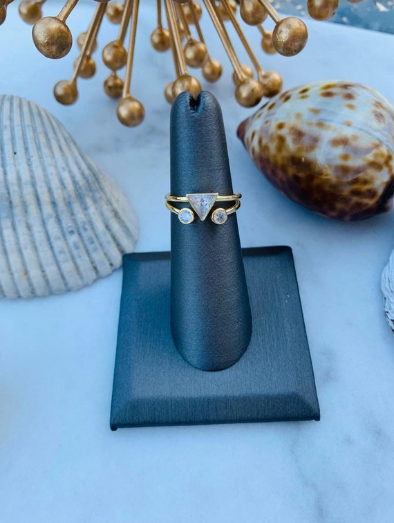 Sterling silver Gold Overlay Stackable Sterling S… - image 1