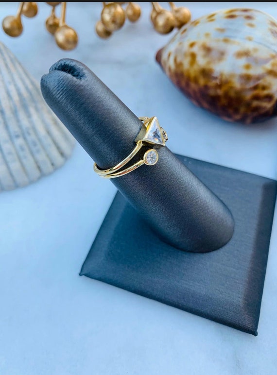 Sterling silver Gold Overlay Stackable Sterling S… - image 2