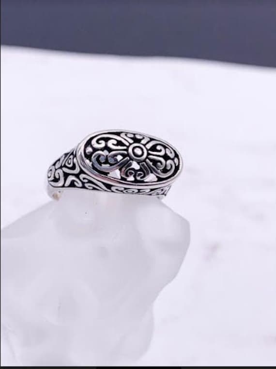 Byzantine Sterling Silver Ring, Intricately Detail