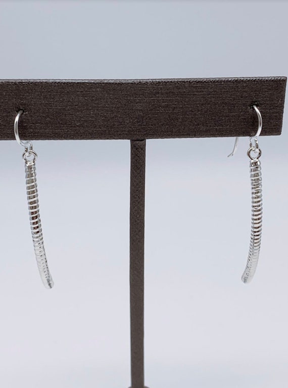 Long Sterling Silver Earrings, Silver Dangle Earr… - image 2