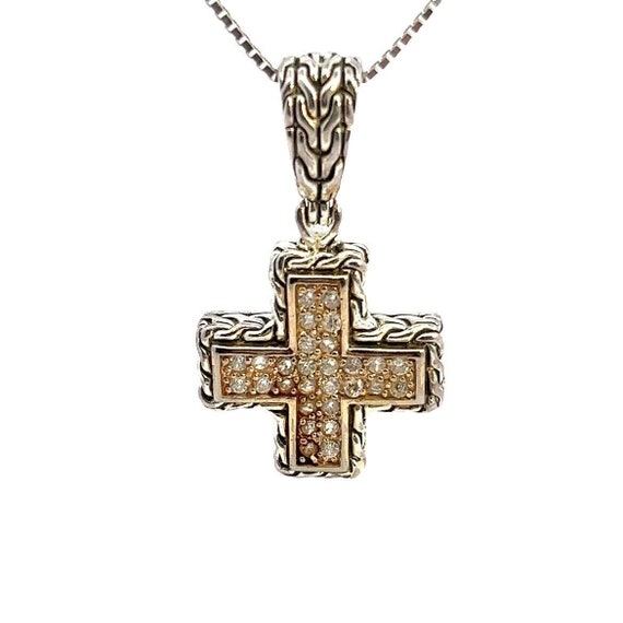 Sterling Silver & Cubic Zirconia Celtic Cross, Wo… - image 1