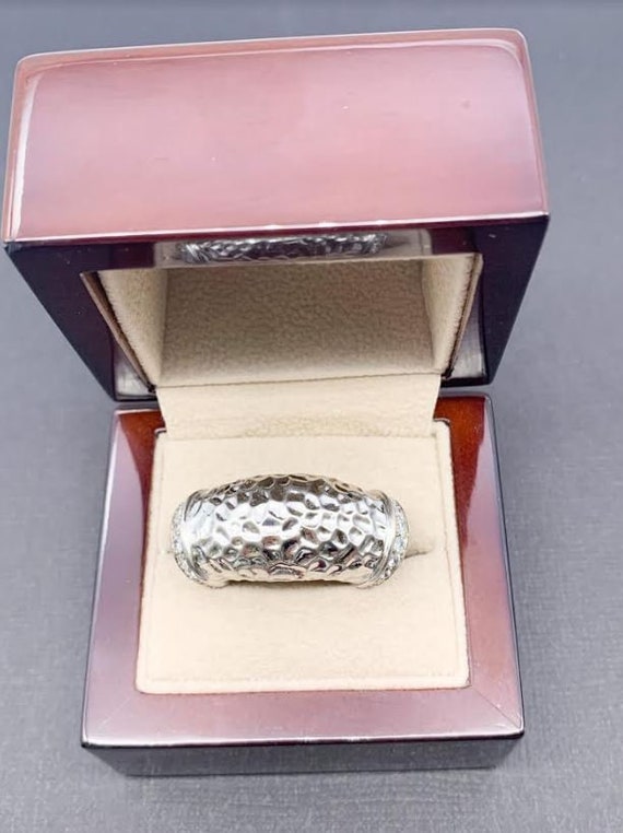 Sterling Silver Hammered Bold Statement Ring, Chu… - image 5