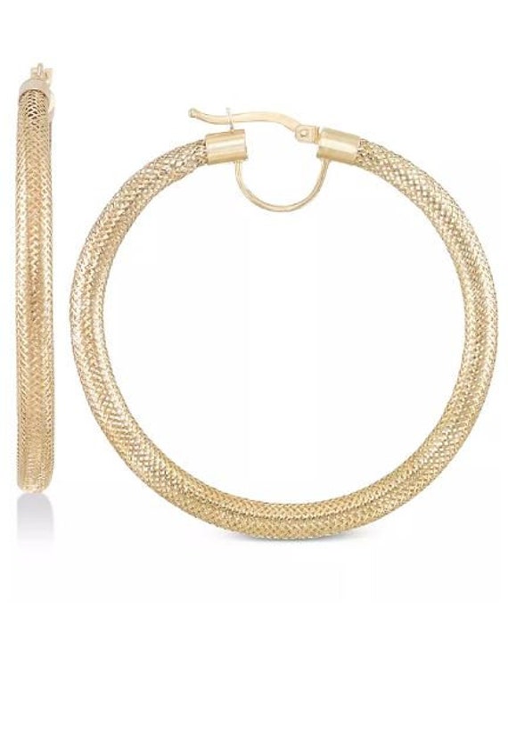 Gold Overlay on Sterling Silver Hoops, Beautifull… - image 4