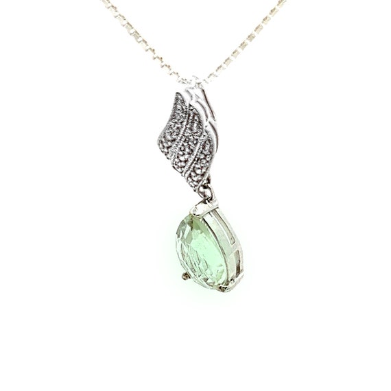 Sterling Silver Green Peridot Pendant/Necklace, C… - image 4