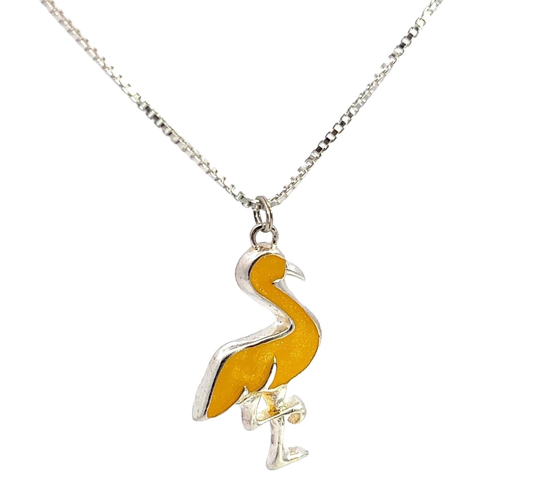Flamingo necklace silver main image 1