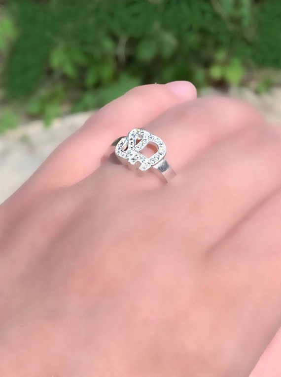 Lucky Elephant CZ Ring - 925 Sterling Silver Rhodium Plated, Size 5, Gift Box - View #8
