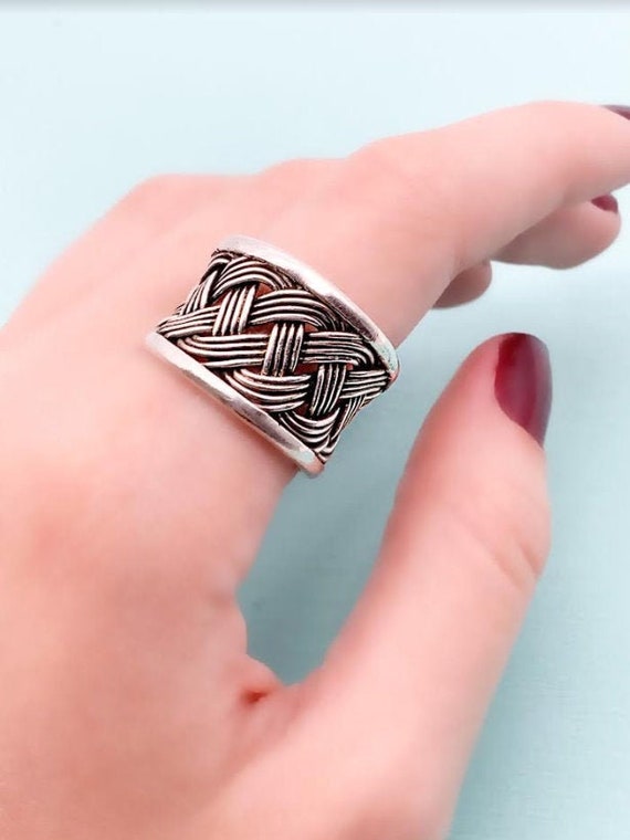 Sterling Silver Braided Band, Woven Design, Braide