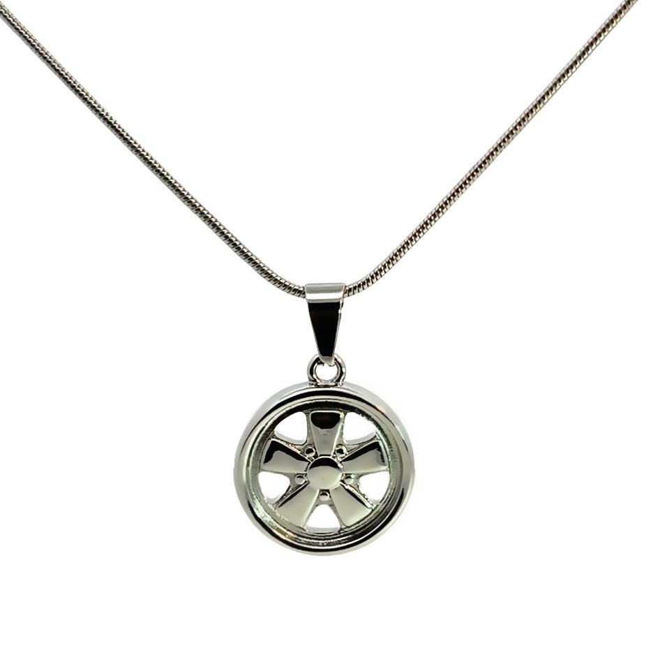 Stainless Steel Wheel Charm Necklace: Automotive Fuchs Style - Etsy