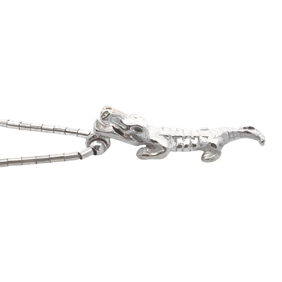 Sterling Silver Alligator Charm/Necklace,  Reptil… - image 2