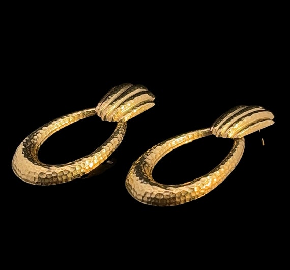 Elegant 14k Yellow Gold Teardrop Earrings, 14k Ha… - image 6