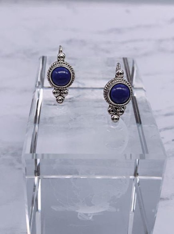 Lapis Lazuli Earrings. Sterling Silver Drop Earrin