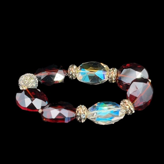 Cubic Zirconia and Cut Crystal Beaded Necklace, M… - image 6