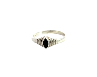 Vintage Sterling Silver Square Onyx Signet Ring! [size 8.5 US] - Etsy