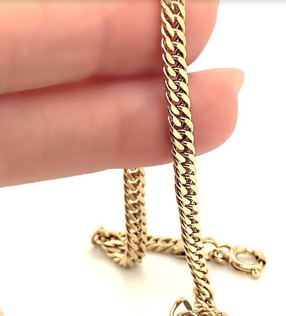 12k Gold Plated Herringbone Chain Bracelet Flat Link Bracelet
