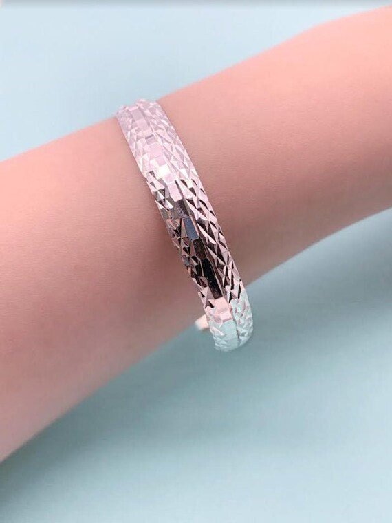 Sterling Silver Cuff Bangle, Hammered Artisan Cuf… - image 1