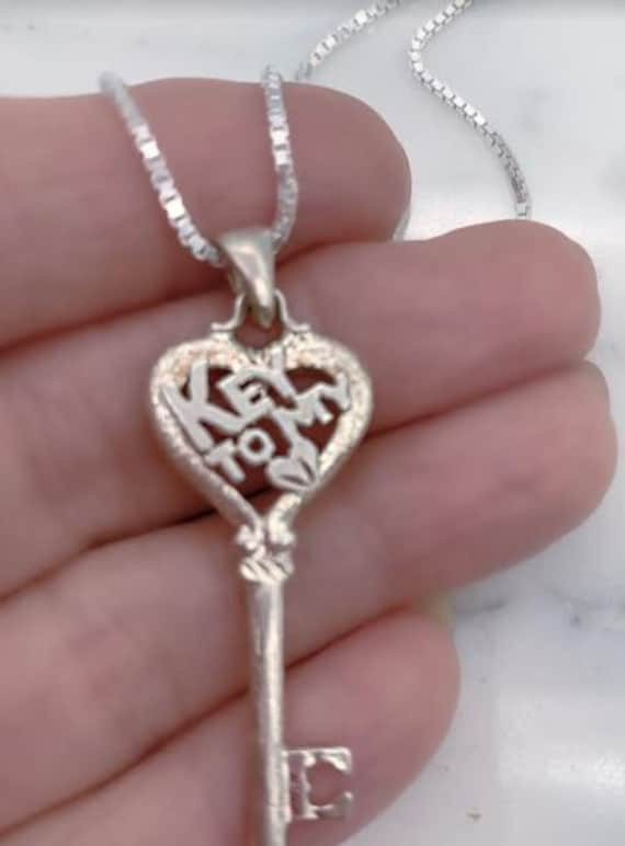 Key To MY Heart Sterling Key Pendant, Sterling Sil