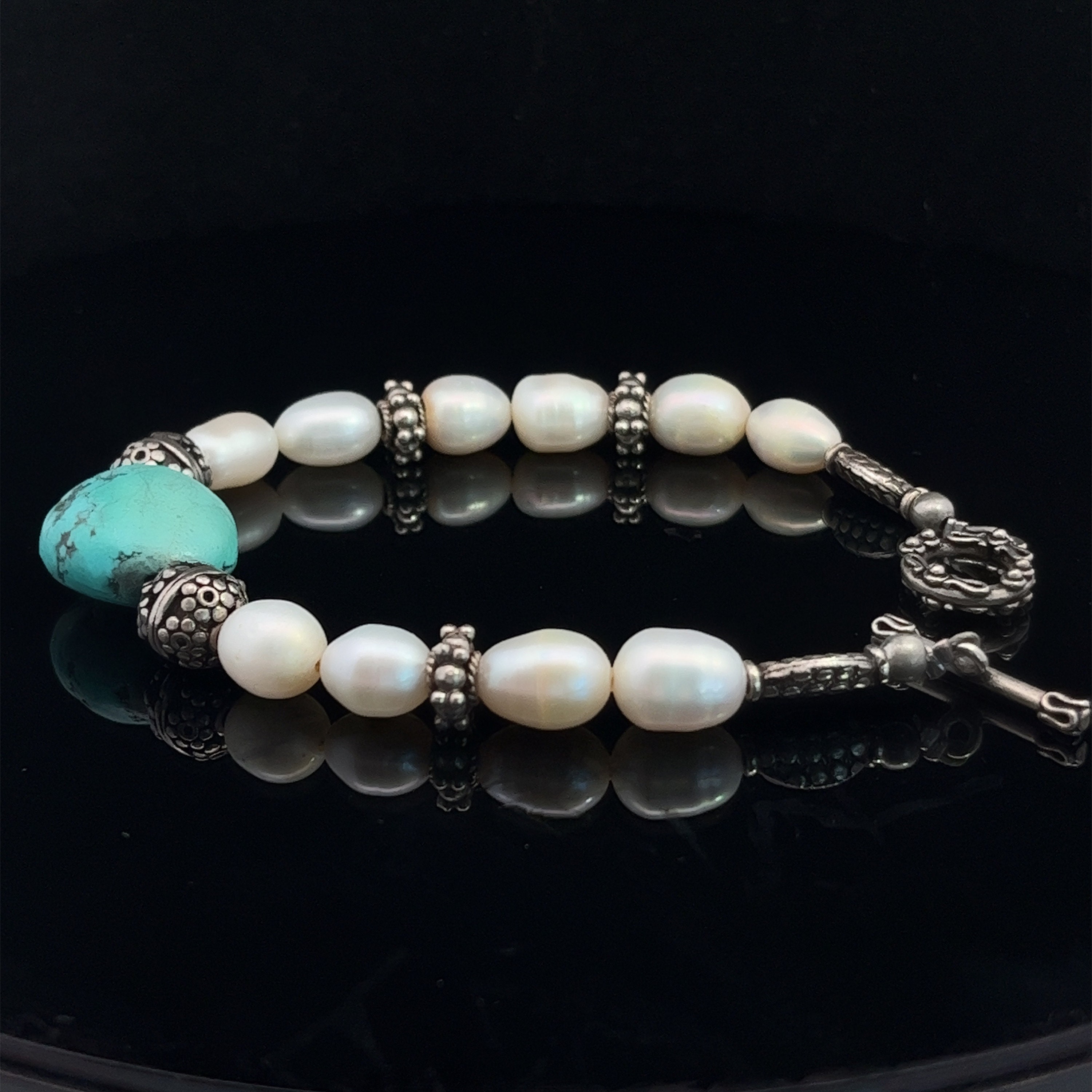 アクセサリー Fresh water pearl Bracelet 7.5-8.0mm Freshwater Cultured Pearl Strand Bracelet with