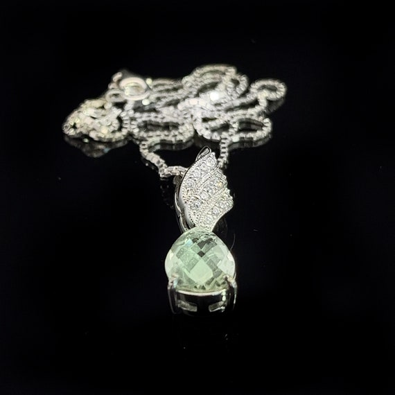 Sterling Silver Green Peridot Pendant/Necklace, C… - image 3