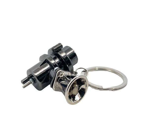 Turbo Blow Off Valve Keychain, Stainless Steel Car Accessory
