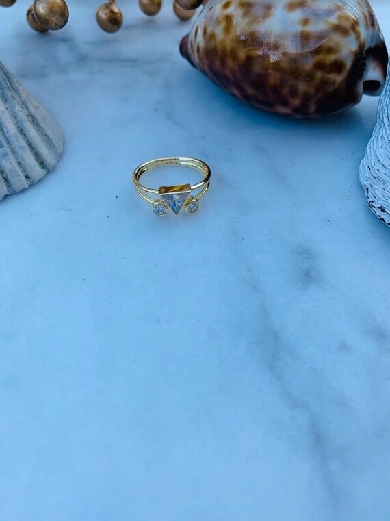 Sterling silver Gold Overlay Stackable Sterling S… - image 3