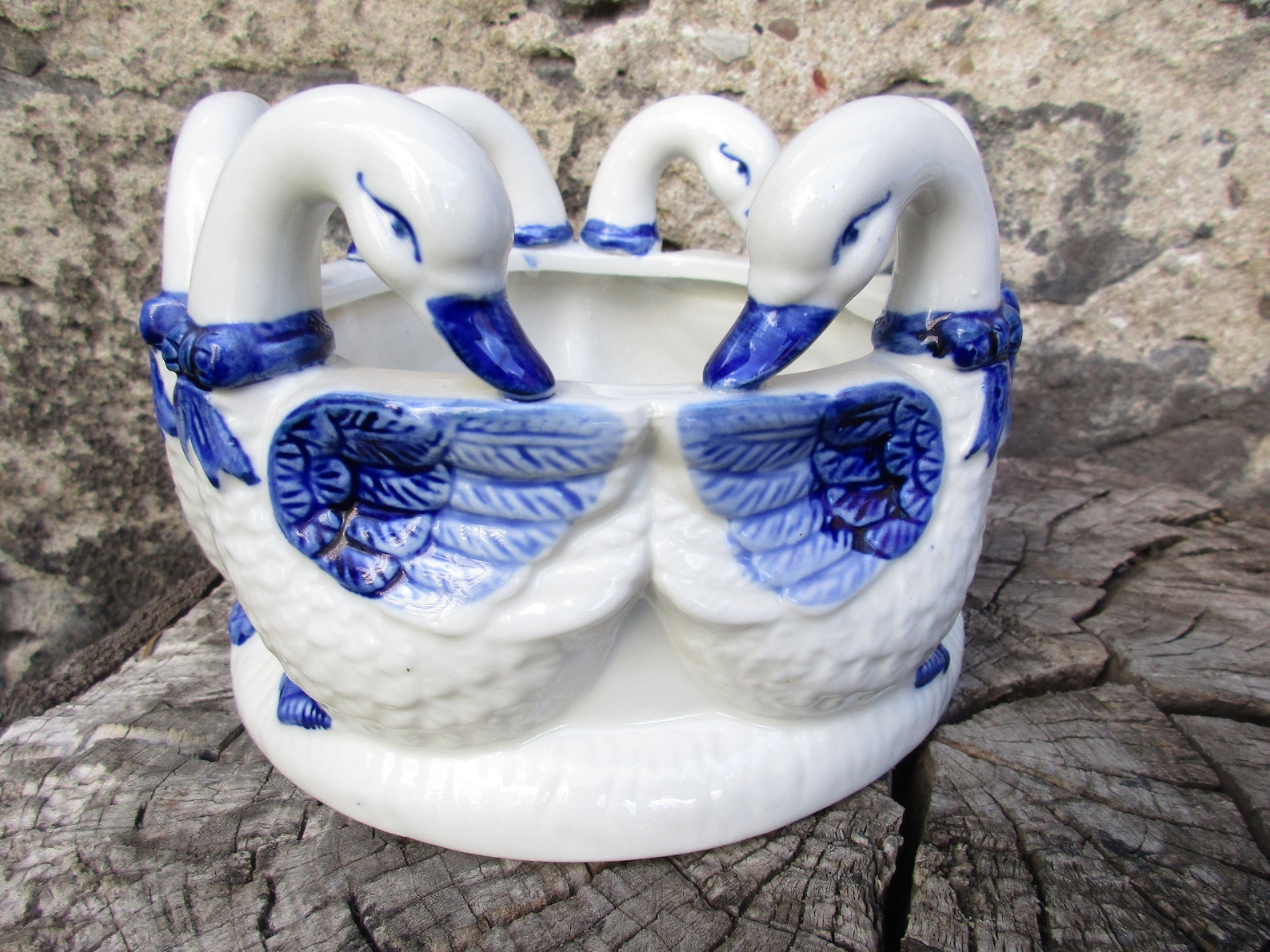 Lovely Vintage Ceramic Goose Planter Geese in a Row Rustic Etsy