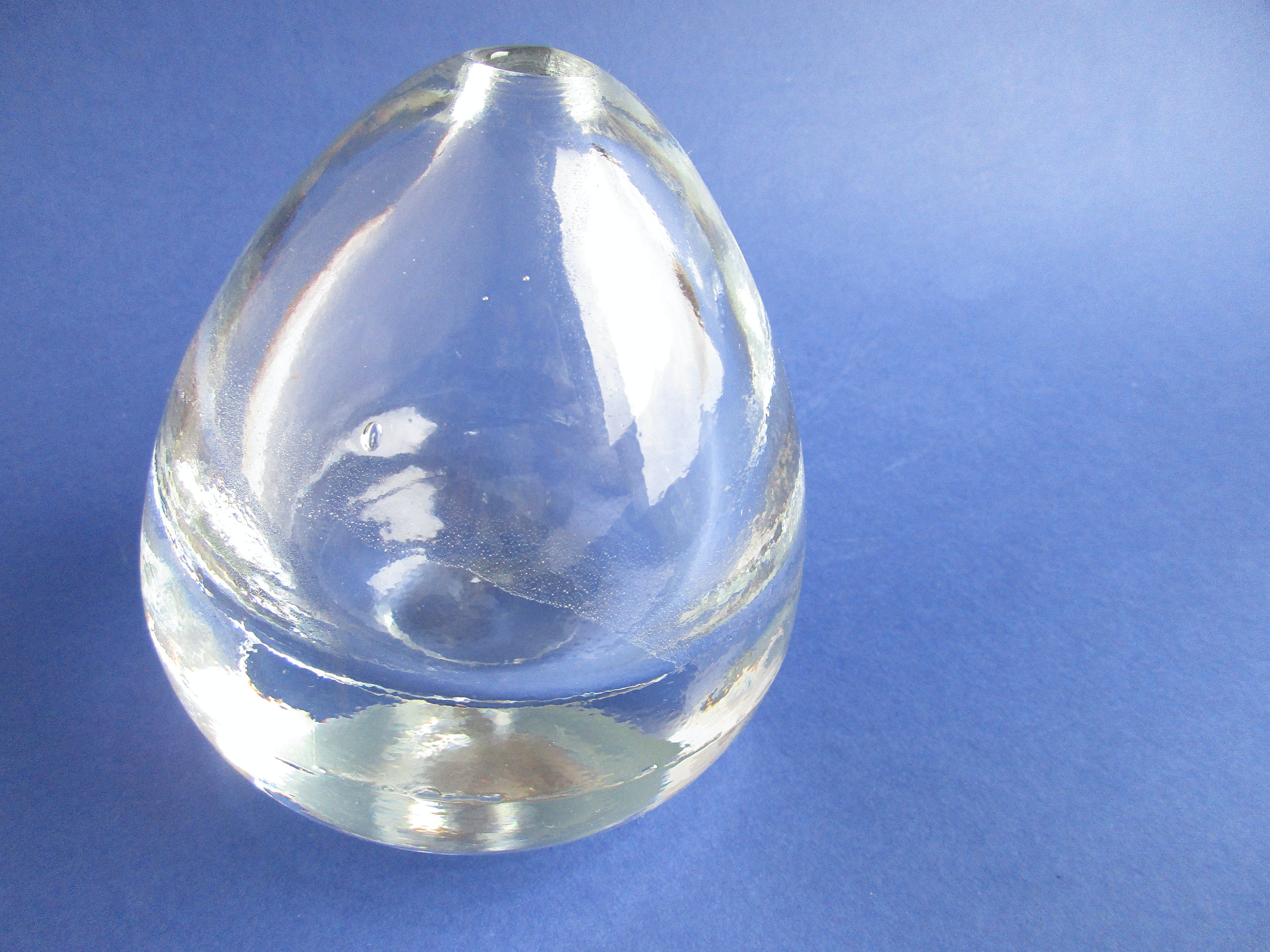 Vintage Heavy Clear Glass Single Flower Vase Mid Mod Modern Etsy