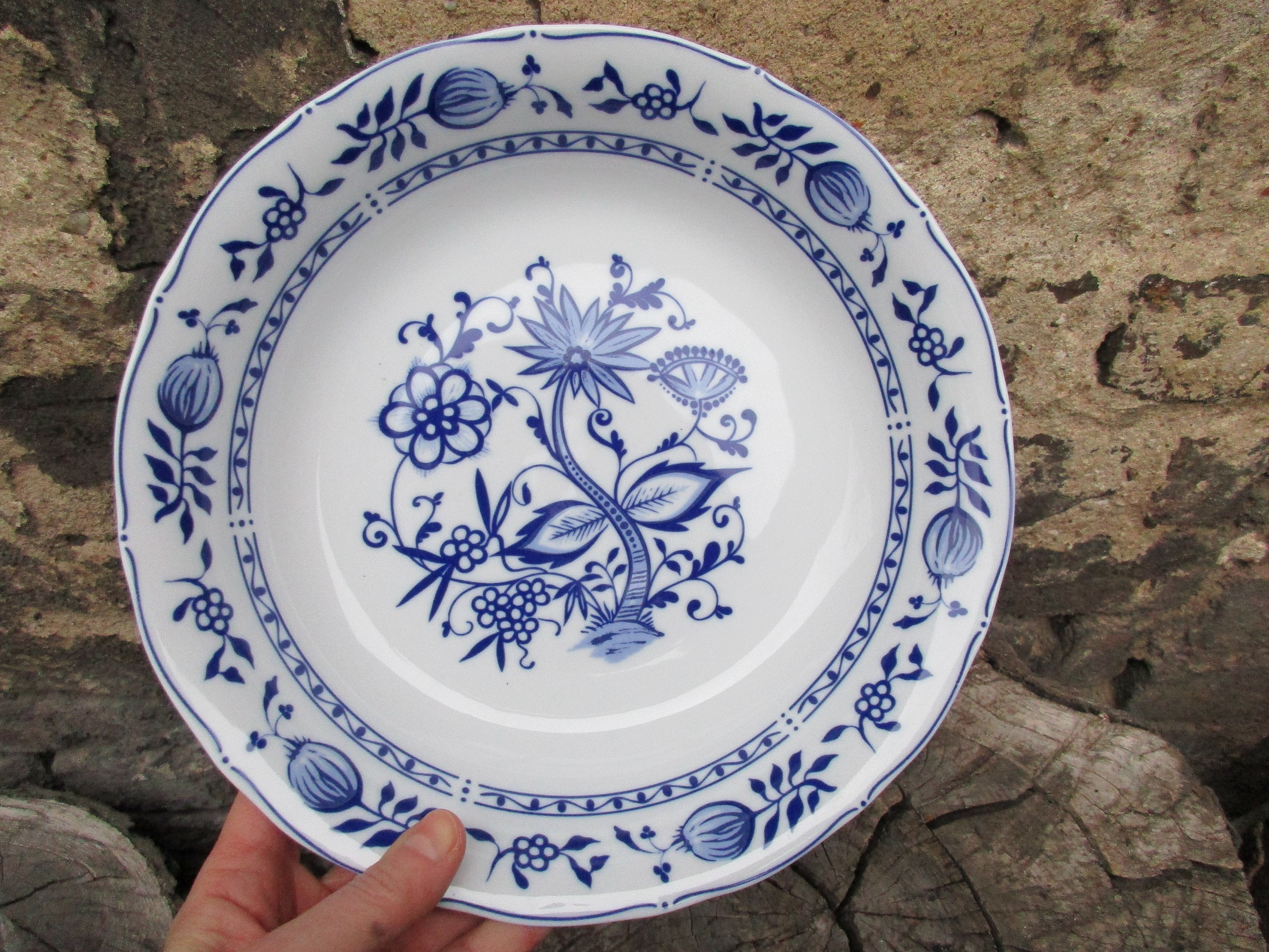 Vintage White and Blue Onion Pattern Bowl Food Bowl/ Serving - Etsy