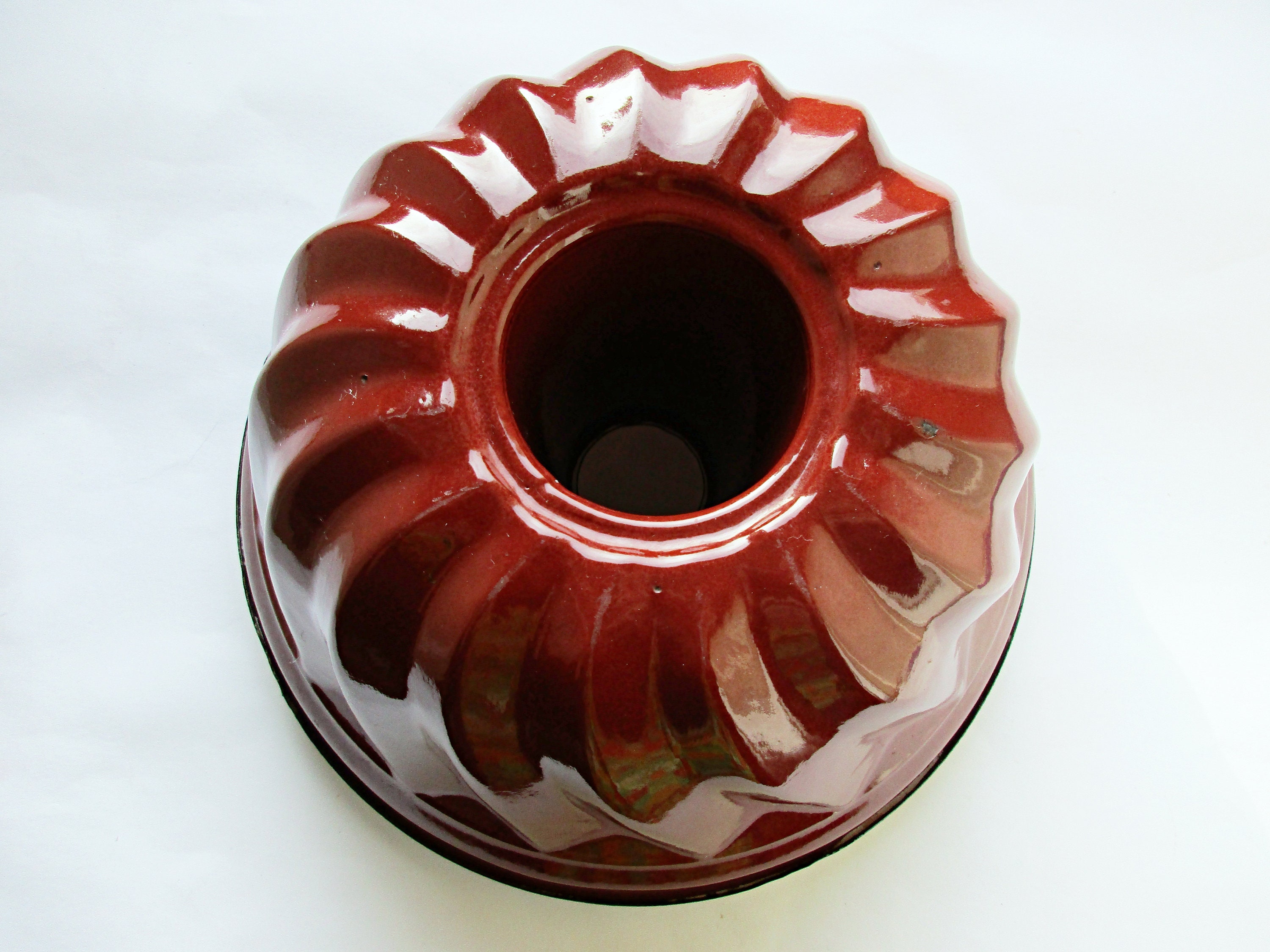Old Vintage Simple Brown and White Emaelled Enamel Mold Form - Etsy