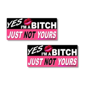 2 Yes I&#39;m a Bitch... Just NOT Yours 9&quot; Vinyl Decals for Girls 4x4 Offroad Pickup Truck Girl Gift Chicks Car SUV Vinyl Stickers (2 Decal Set)