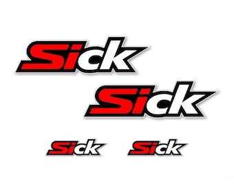 4 SICK Racing Vinyl Graphic 9'' Decals Car Civic SI JDM Turbo Racing Lowrider Vinyl Stickers (4 Decal Set)