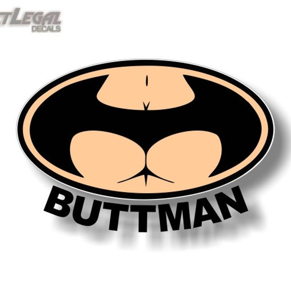 Buttman 7" Vinyl Decal Funny 4x4 Truck Offroad JDM Sexy Comics Laptop Bat Symbol Sticker