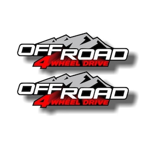 2 - OFFROAD 4 WHEEL DRIVE Vinyl 12.5&quot; Graphics Decals 4x4 Off Road Accessories 4wd Truck Box Decal Set Lift Kit Stickers