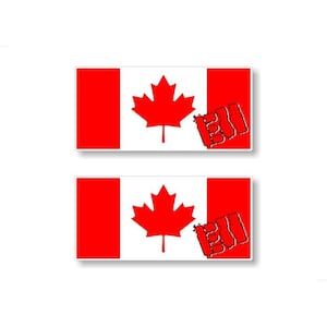 2 Canada EH 6&quot; Vinyl Decal Sticker Travel Luggage Maple Leaf Flag Patriotic Canadian Military Vehicle Stickers Decals