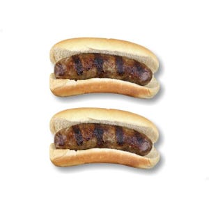 2 Bratwurst Sausage on a Bun 6'' Decals for Hot Dog Cart Concession Trailer Food Truck Menu Board Vinyl Surf Beach Snack Bar Stand Stickers